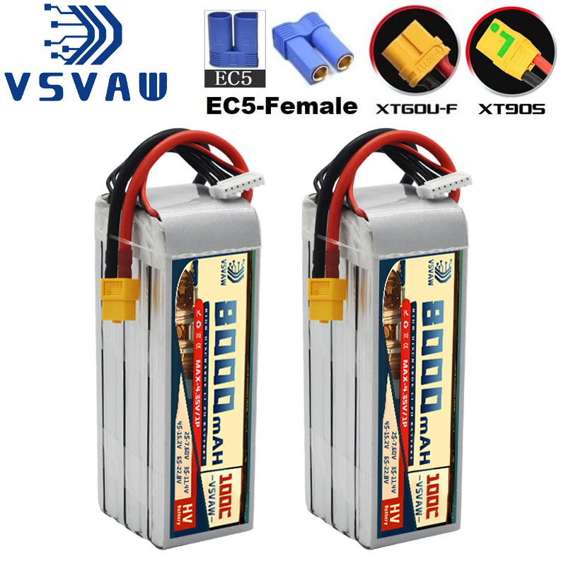 6S Lipo Battery 22.2V 5000Mah - แบตเตอรี่ลิเธียมโพลิเมอร์ HV รุ่นใหม่ 6S 22.8V 8000mAh